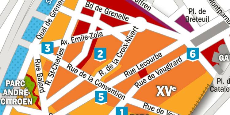 carte 15ème arrondissement paris Immobilier : la carte des prix dans le 15ème arrondissement de 