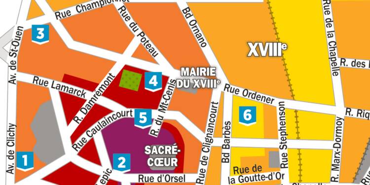 carte de paris 18ème arrondissement Immobilier : la carte des prix dans le 18ème arrondissement de 