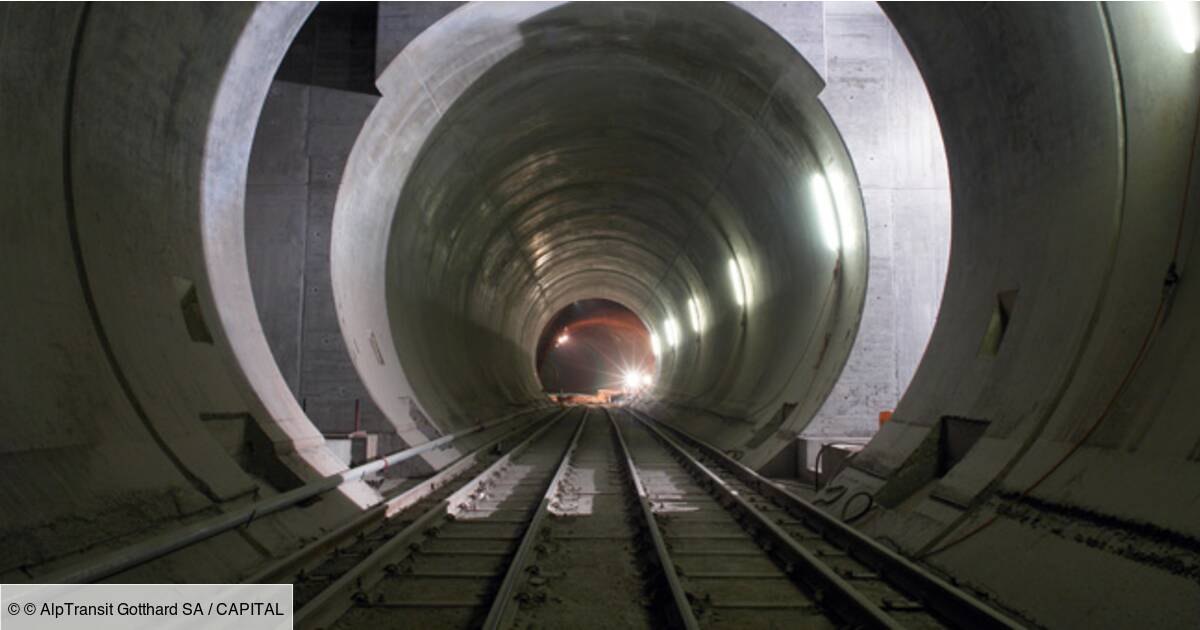 57 km sous les Alpes, la Suisse de nouveau championne du monde des tunnels  - Capital.fr