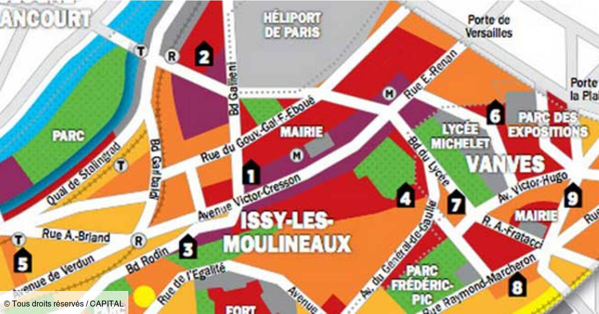 Immobilier en Ile-de-France : la carte des prix d'Issy-les-Moulineaux ...