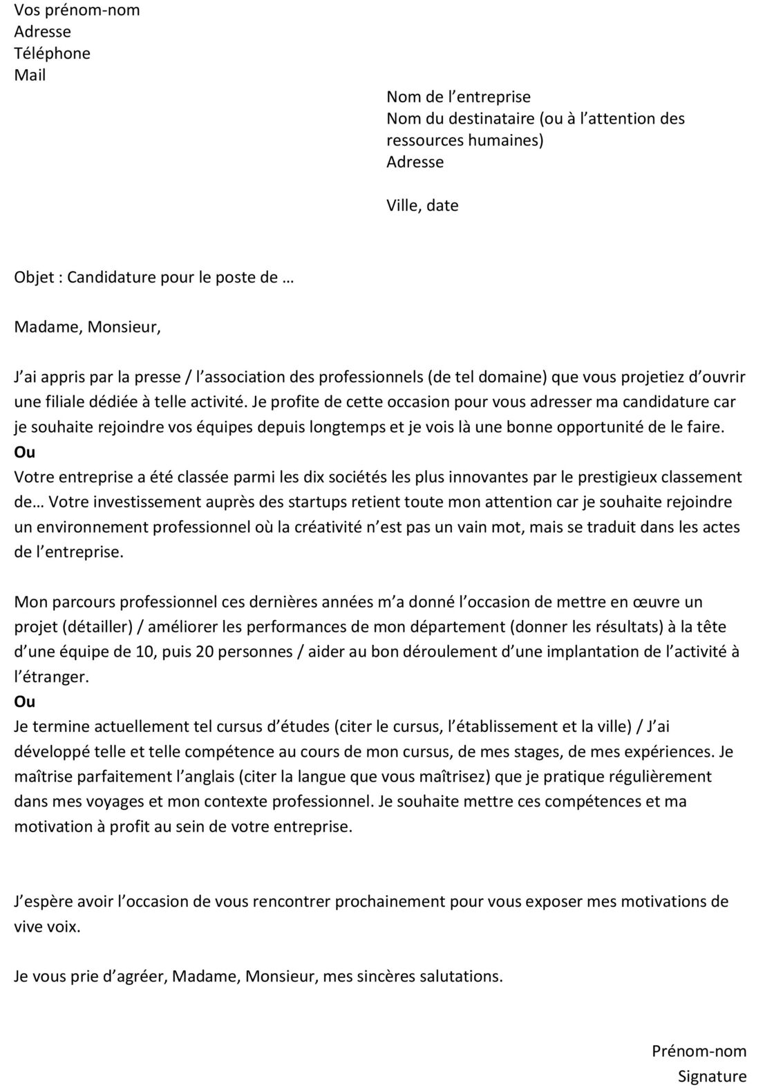 Lettre De Motivation Un Exemple Gratuit Capital Fr