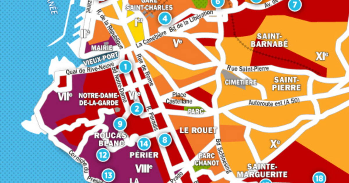 Immobilier A Marseille La Carte Des Prix 17 Capital Fr
