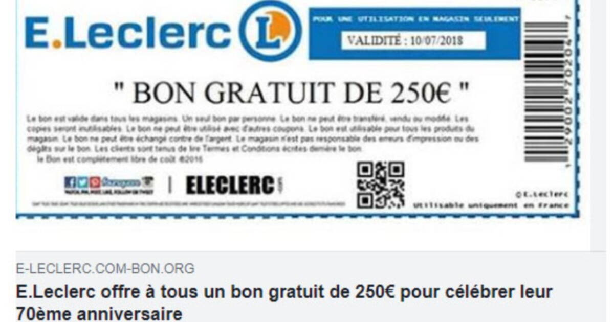 Le Faux Bon D Achat Leclerc Qui Piege Les Internautes Capital Fr
