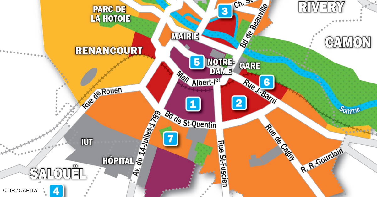 Plan D Amiens Avec Le Nom Des Rues