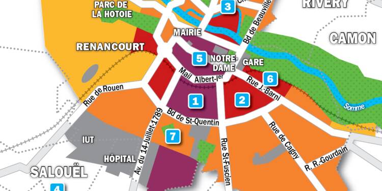 carte des quartiers d amiens Immobilier à Amiens : la carte des prix 2019   Capital.fr