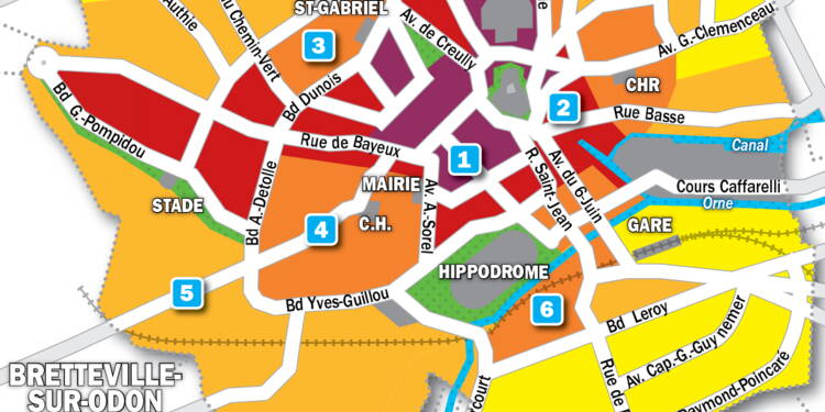 Carte De Caen Vacances Guide Voyage