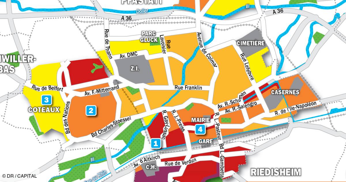 carte de mulhouse Immobilier à Mulhouse : la carte des prix 2019   Capital.fr
