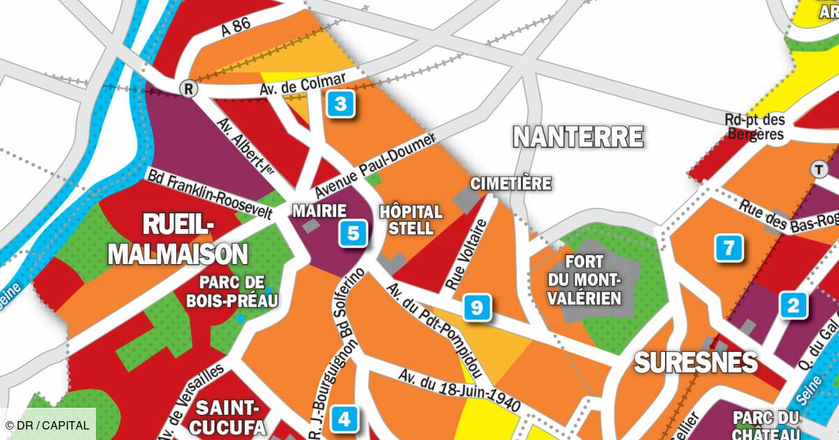 rueil carte Immobilier à Rueil Malmaison, Suresnes et Puteaux : la carte des 