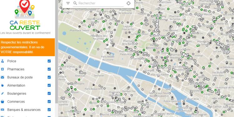Cette carte interactive permet de savoir quel magasin est ouvert pendant le confinement - Capital.fr