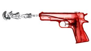 Pour respecter la distanciation physique, un prêtre utilise un pistolet à eau bénite