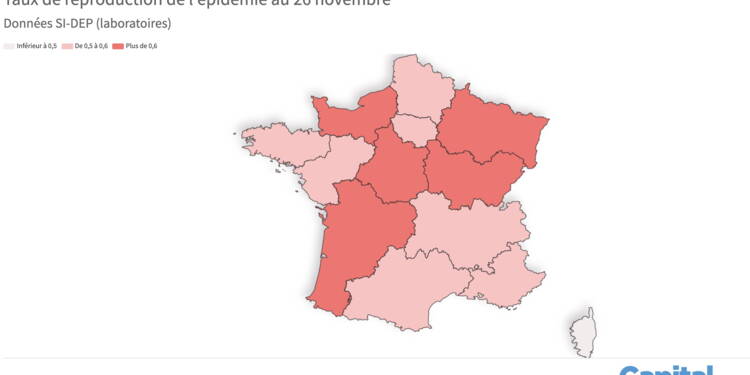 Taux De Reproduction Covid 19 Les Regions Ou Il Est Le Plus Eleve Notre Carte De France Capital Fr