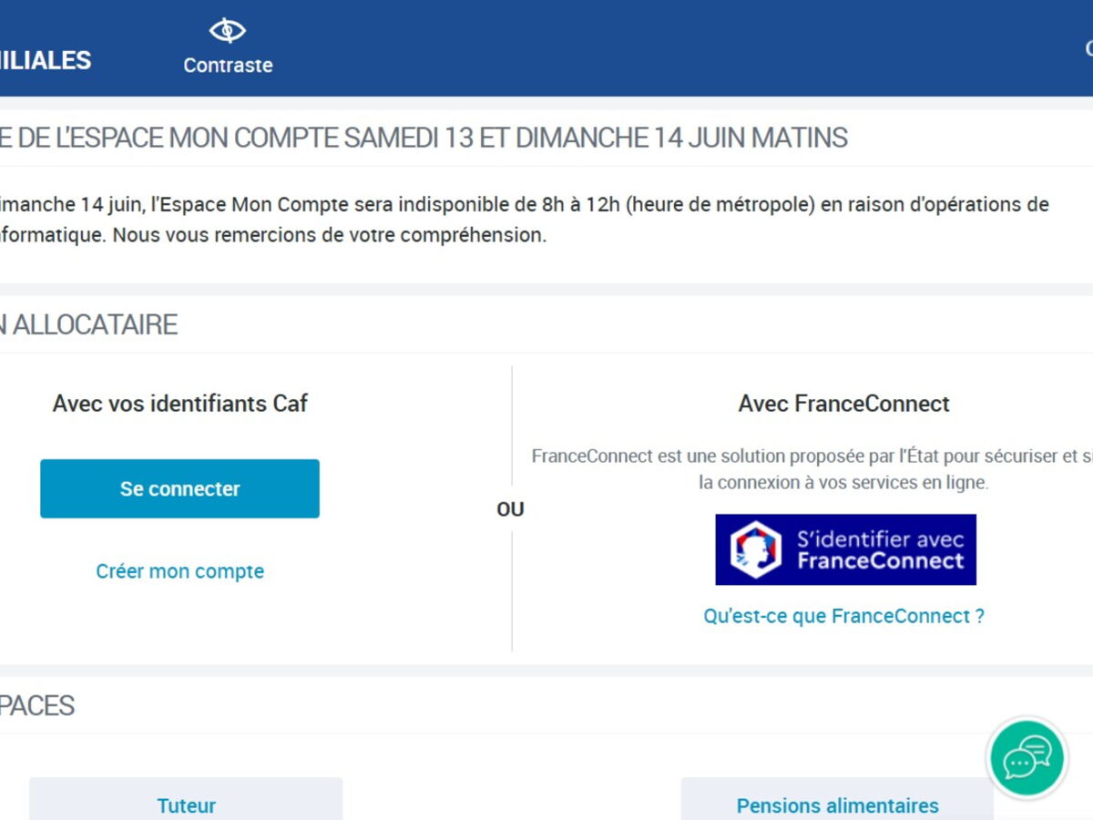 CAF : attention, votre espace personnel sera en maintenance les 13 et 14 juin