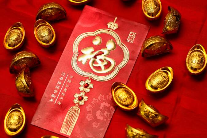 En janvier-février : beaucoup d’or dans les enveloppes rouges échangées lors du Nouvel an chinois