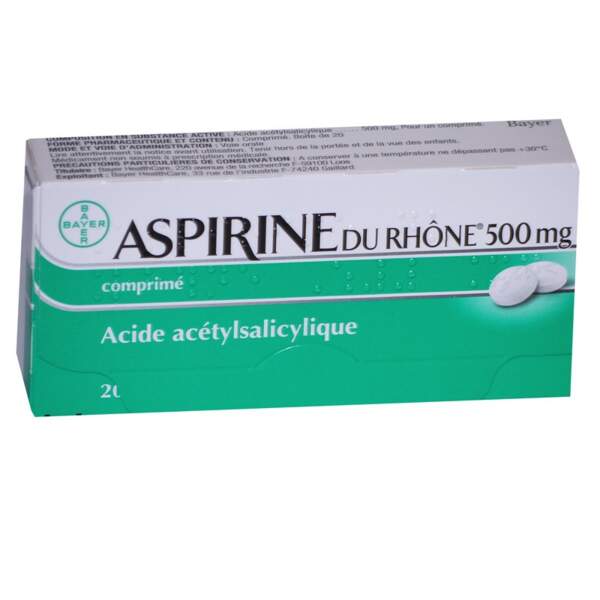 À éviter : Aspirine du Rhône 500 Mg, 20 comprimés