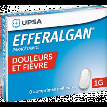 À privilégier : Efferalgan 1g, 8 comprimés pelliculés