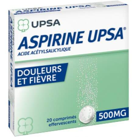À éviter : Aspirine UPSA 500 Mg, 20 comprimés effervescents