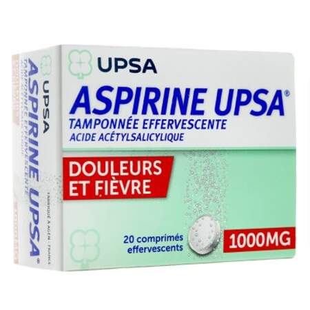 À éviter : Aspirine UPSA tamponnée 1.000 Mg, 20 comprimés effervescents