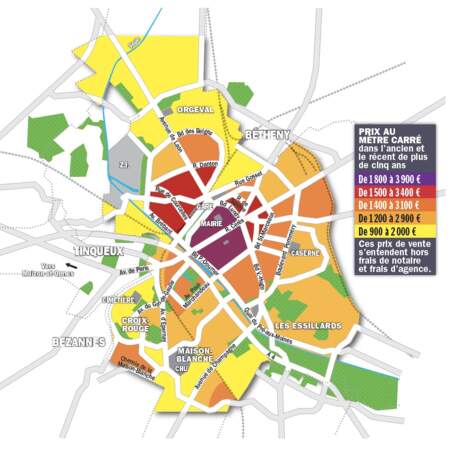 Reims : un pic d'inflation de 15% aux adresses prisées du centre-ville