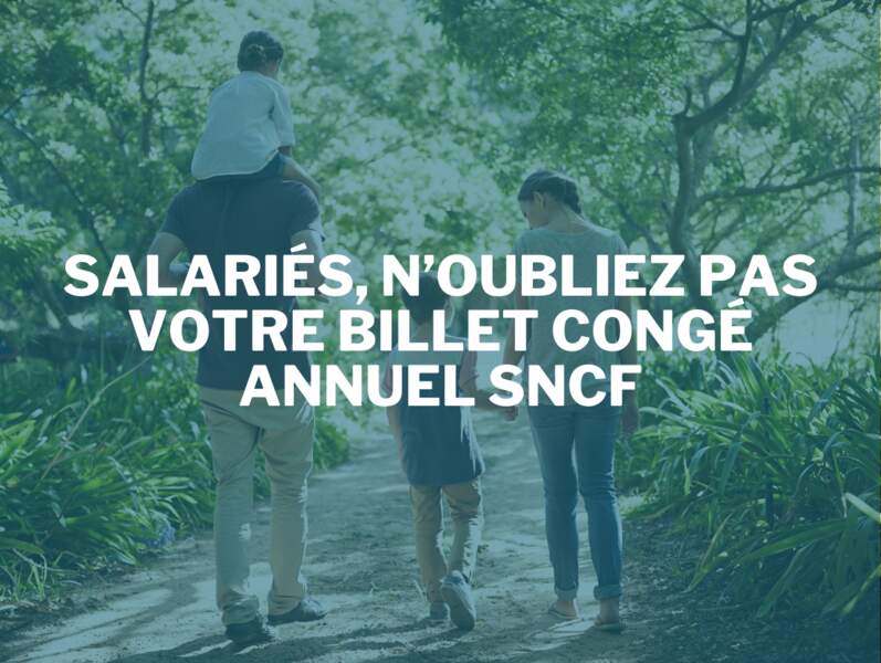 Salariés, n’oubliez pas votre billet congé annuel SNCF